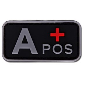 PARCHE MINI A+ NEGRO CON ROJO