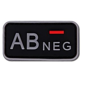 PARCHE MINI AB- NEGRO CON ROJO PARCHE MINI AB- NEGRO CON ROJO