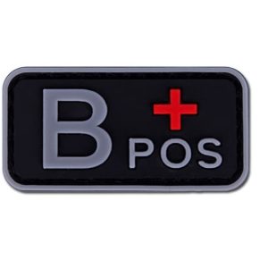 PARCHE MINI B+ NEGRO CON ROJO PARCHE MINI B+ NEGRO CON ROJO