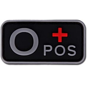 PARCHE MINI 0+ NEGRO CON ROJO PARCHE MINI 0+ NEGRO CON ROJO