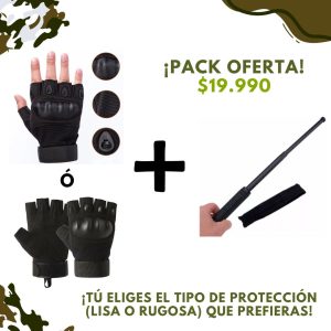 PACK OFERTA GUANTES TÁCTICOS + BASTÓN POLICE