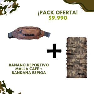 OFERTA BANANO MALLA CAFÉ + BANDANA ESPIGA