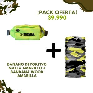 OFERTA BANANO MALLA AMARILLO + BANDANA WOOD AMARILLO