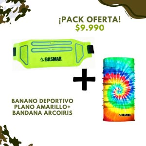 BANANO DEPORTIVO PLANO AMARILLO + BANDANA MULTICOLOR