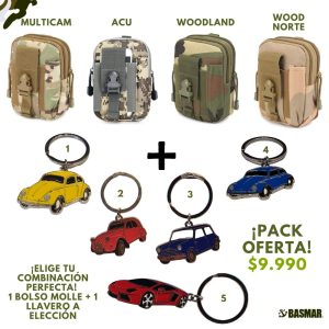OFERTA BOLSO MOLLE CAMUFLADO + LLAVERO A ELECCIÓN