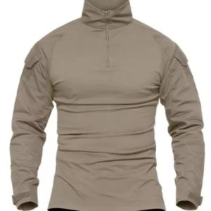 COMBAT SHIRT MANGA LARGA – CAQUI